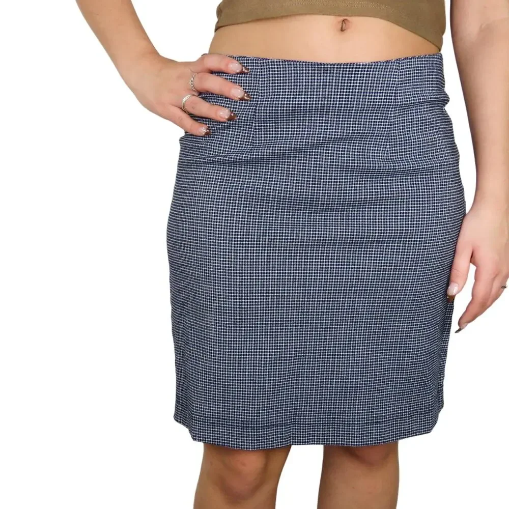 Y2k Derek Heart Blue Plaid Mini Skirt Preppy Medium